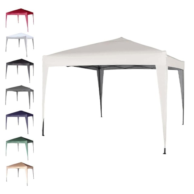 Rackhams 2X2m Pop up Gazebo Outdoor Patio Canopy Tent White - White