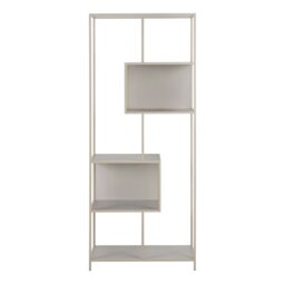 Rackhams Seaford Tall Grey Metal Bookcase with 5 Shelves - 1 - Grey - Wood - thumbnail 3