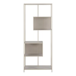 Rackhams Seaford Tall Grey Metal Bookcase with 5 Shelves - 1 - Grey - Wood - thumbnail 2