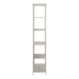 Rackhams Seaford Tall Grey Metal Bookcase with 5 Shelves - 1 - Grey - Wood - thumbnail 4