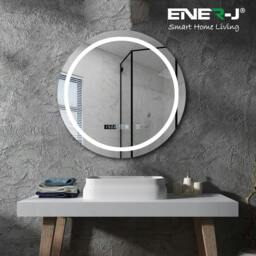 Rackhams 70cm Round Bathroom LED Mirror with Bluetooth Speaker, CCT Colour Changing, Dimmable Touch Control, Wall Mount - thumbnail 2