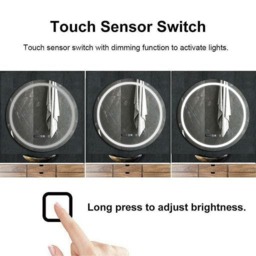 Rackhams 70cm Round Bathroom LED Mirror with Bluetooth Speaker, CCT Colour Changing, Dimmable Touch Control, Wall Mount - thumbnail 4