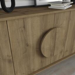 Rackhams Gora Particleboard 4 Door Sideboard with Metal Legs (W) 180cm - Black - thumbnail 4