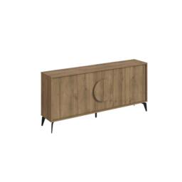 Rackhams Gora Particleboard 4 Door Sideboard with Metal Legs (W) 180cm - Black - thumbnail 3
