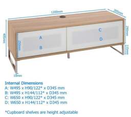 Rackhams Helium TV-Stand with 1 Door & 1 Flap Ligth Oak/White - Brown - thumbnail 3