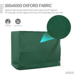 Rackhams 3-Seat Outdoor Garden Swing Chair Protective Cover Water UV Resistant, 240L x 133Wcm, Green - thumbnail 5