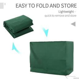 Rackhams 3-Seat Outdoor Garden Swing Chair Protective Cover Water UV Resistant, 240L x 133Wcm, Green - thumbnail 6
