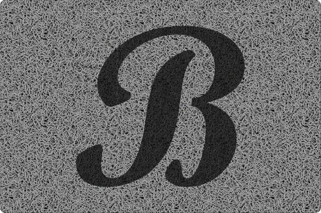 Rackhams Personalised Monogrammed Initial Letter Doormat 60 x 40cm - Grey with Black Letter - Letter B - image 1