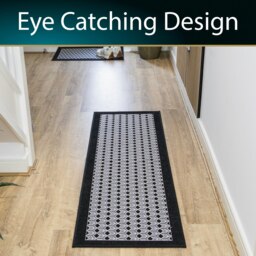 Rackhams Allure Machine Washable Entrance Runner Doormat, 50x150cm - Black - thumbnail 5