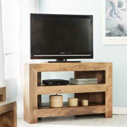 Rackhams Logan Light Mango Corner TV Cabinet - 100 cm - 65 cm - Wood - thumbnail 4