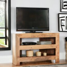 Rackhams Logan Light Mango Corner TV Cabinet - 100 cm - 65 cm - Wood - thumbnail 3