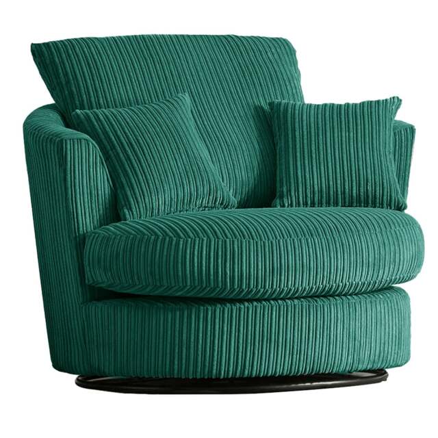 Rackhams Luxor / Ferguson / Delta Cord Swivel Chair - Teal - image 1