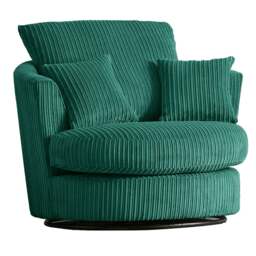 Rackhams Luxor / Ferguson / Delta Cord Swivel Chair - Teal - thumbnail 1