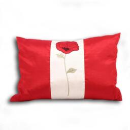 Rackhams Poppet Cushion Cover - Cream/Red - 35x50cm - Cream/Red - 65% Polyester/35% Viscose
