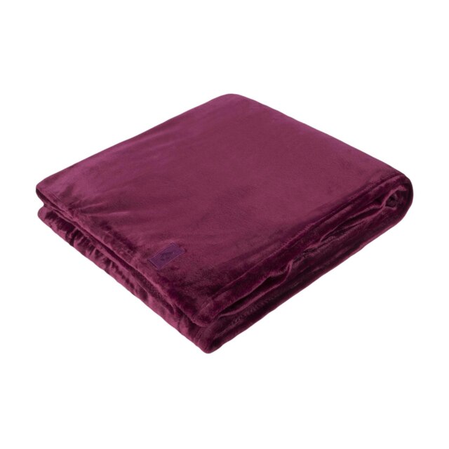 Rackhams Extra Soft Warm Large Luxury Thermal Fleece Throw Blanket - 180 x 200 cm - One Size - Deep Claret - image 1