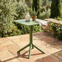 Rackhams Square Plastic Bistro Garden Table, Moss Green - Terracotta - thumbnail 4