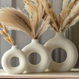 Rackhams Donut Shaped Round Ceramic Vase - thumbnail 4