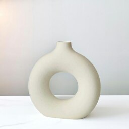Rackhams Donut Shaped Round Ceramic Vase - thumbnail 2