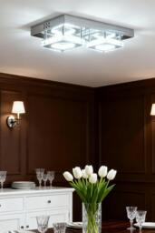 Rackhams Glam Crystal Square Ceiling Light - Silver - One Size - thumbnail 1