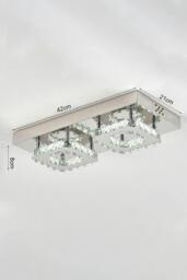 Rackhams Glam Crystal Square Ceiling Light - Silver - One Size - thumbnail 6