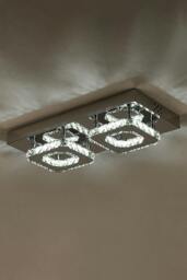 Rackhams Glam Crystal Square Ceiling Light - Silver - One Size - thumbnail 5