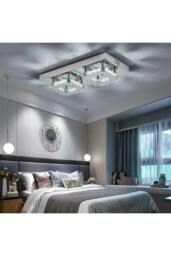 Rackhams Glam Crystal Square Ceiling Light - Silver - One Size - thumbnail 3