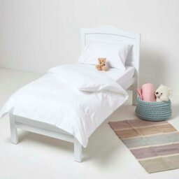Rackhams Cotton Cot Bed Fitted Sheets 200 Thread Count, 2 Pack - White - thumbnail 2