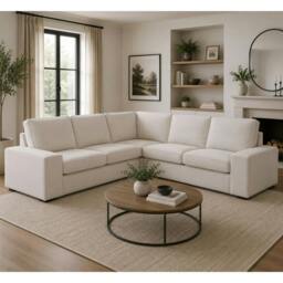 Rackhams Alaska Large Corner Sofa Full Back - Cream - thumbnail 1