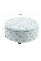 Rackhams Tufted Round Cocktail Footstool - Grey - thumbnail 6