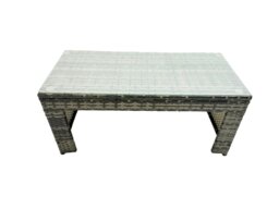 Rackhams Outdoor Love Sofa Set 7 Seat Rattan Garden Furniture Set with Oblong Coffee Table 3 Footstools 2 Side Table Dark Grey Mixed - thumbnail 3