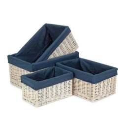 Rackhams White Wash Navy Lined Open Storage Basket - Extra Large - thumbnail 2