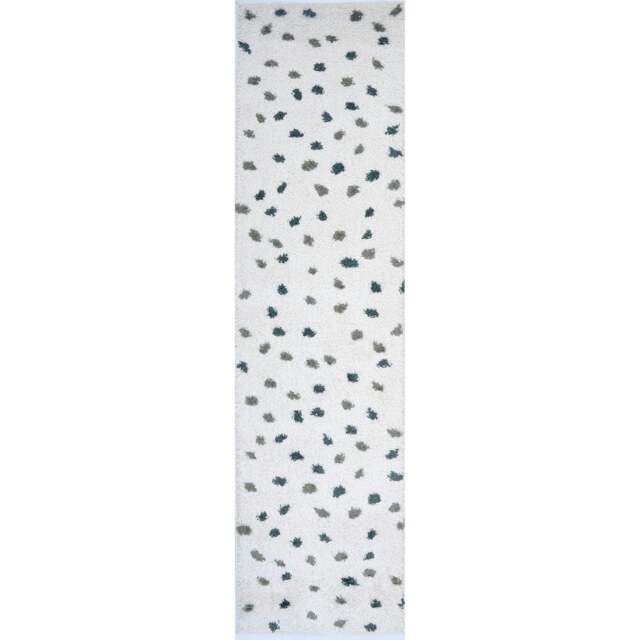 Rackhams Moodi Shaggy Green Drizzle Rug - 80X300 cm - image 1
