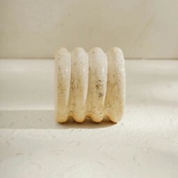 Rackhams Candle Stick Candle Holder - Marble and Golden Onyx - Beige - thumbnail 4