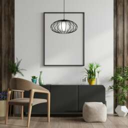 Rackhams Kronos Pendant Lamp 1XE14 Industrial Chic With The Flattened Cage Surrounding The Elegant Glass Shade - thumbnail 1