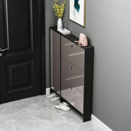 Rackhams Knauss Mirrored Shoe Storage, Halllway - White - 110cm - thumbnail 2