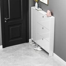 Rackhams Knauss Mirrored Shoe Storage, Halllway - White - 110cm - thumbnail 1