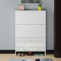 Rackhams Knauss Mirrored Shoe Storage, Halllway - White - 110cm - thumbnail 6