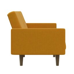 Rackhams Paxson Clic Clac Sofa Bed in Mustard Fabric - Yellow - thumbnail 5