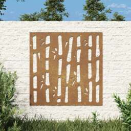 Rackhams Garden Wall Decoration 55x55 cm Corten Steel Bamboo Design - thumbnail 1