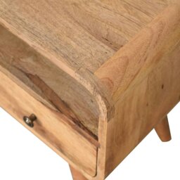Rackhams Solid Wood Mini Curved Oak-ish Media Unit - thumbnail 5