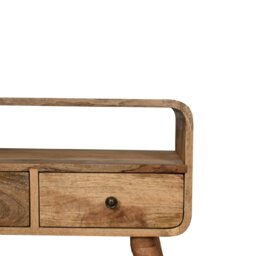 Rackhams Solid Wood Mini Curved Oak-ish Media Unit - thumbnail 4