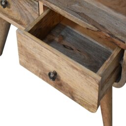 Rackhams Solid Wood Mini Curved Oak-ish Media Unit - thumbnail 6