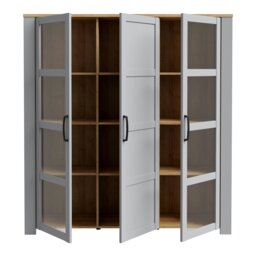 Rackhams Bohol Large Display Cabinet in Riviera Oak/Grey Oak - Full Assembly Required - Riviera Oak &Grey Oak - Matt - thumbnail 3