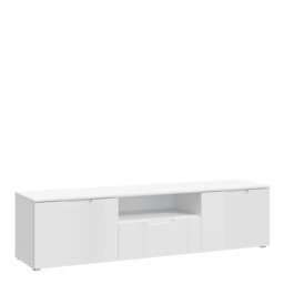 Rackhams Sienna TV Unit  in White/White High Gloss - 1