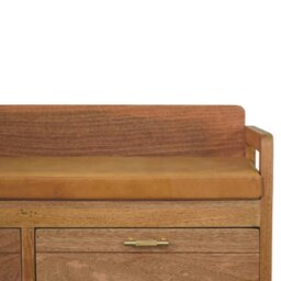 Rackhams Solid Wood Oxford Oak-ish 2 Drawer Storage Bench - thumbnail 5