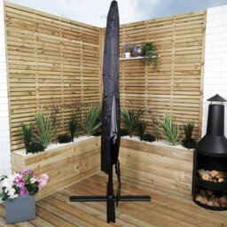 Rackhams 3m Waterproof Cover for Hanging Banana Cantilever Garden Parasol in Black - thumbnail 3