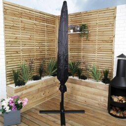 Rackhams 3m Waterproof Cover for Hanging Banana Cantilever Garden Parasol in Black