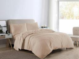 Rackhams Plain Dye Flannelette Latte Duvet Cover Set - Super King