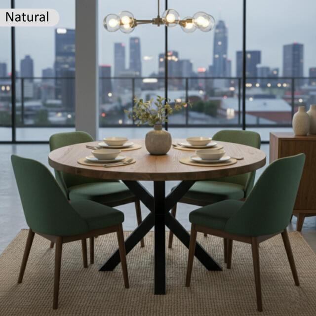 Rackhams Premium Solid Oak Round Dining Table - 80cm - image 1