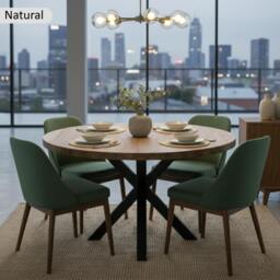 Rackhams Premium Solid Oak Round Dining Table - 80cm - thumbnail 1